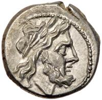 Anonymous. Silver Victoriatus (3.30 g), 211-208 BC Superb EF