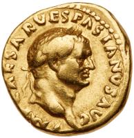Vespasian. Gold Aureus (7.18 g), AD 69-79 VF
