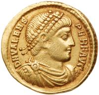Valens. Gold Solidus (4.41 g), AD 364-378 VF