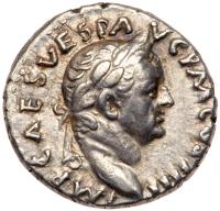 Vespasian. Silver Denarius (3.30 g), AD 69-79 EF