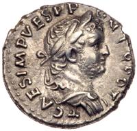 Titus. Silver Denarius (3.10 g), as Caesar, AD 69-79 EF