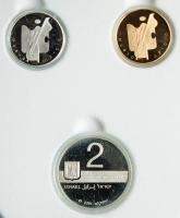 Israel. Gold 10 New Sheqalim plus silver 2 and 1 New Sheqel, 2001 Choice Brillia