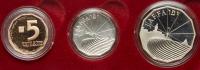 Israel. Gold 5 New Sheqalim plus silver Â½ and 1 Sheqel, 1989 Choice Brilliant Pr