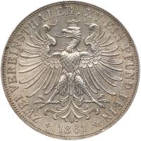 German States: Frankfurt am Main. 2 Taler, 1861 PCGS AU55 - 2