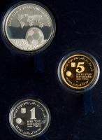 Israel. Gold 5 New Sheqalim plus silver 2 and 1 New Sheqel, 2004 Choice Brillian