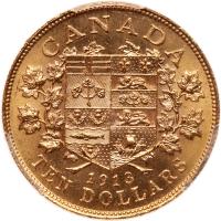 Canada. 10 Dollars, 1913 PCGS MS64 - 2