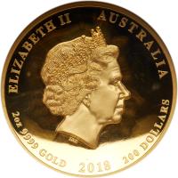 Australia. Dragon & Tiger 200 Dollars, 2018 NGC PF70 UC