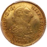 Peru. 2 Escudos, 1791-IJ (Lima) PCGS AU50