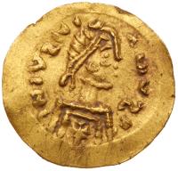 Visigoths in Spain. Pseudo-Imperial Gold Tremissis (1.48 g) About EF