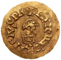 Visigoths in Spain. Recceswinth, 653-672. Gold Tremissis (1.5 g) VF