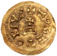 Visigoths in Spain. Recceswinth, 653-672. Gold Tremissis (1.5 g) VF - 2