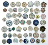 Thailand. A Group of Siam 17th- 20th Century Porcelain Gambling Tokens