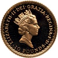 Great Britain. 10 Pounds, 1987 Choice Brilliant Unc