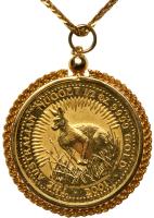 Australia. 50 Dollars Kangaroo Nugget with Bezel and Chain, 2001 EF - 2