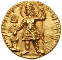 Kushan Empire. Vasudeva I. Ca. AD 190-230. Gold Dinar 8.10 g Superb EF - 2