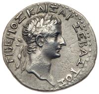 Tiberius. Silver Drachm (3.62 g), AD 14-37 EF