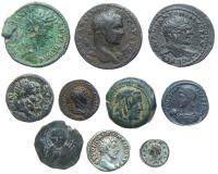 10-Piece lot of Miscellaneous Ancient Coins, mostly Bronzes