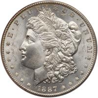 1887/6 Morgan $1 PCGS MS63