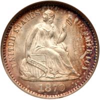 1870 Liberty Seated H10C NGC MS63