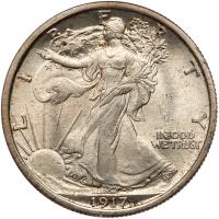 1917 Liberty Walking 50C PCGS MS63