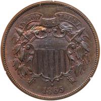 1865 2C PCGS MS63 RB