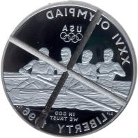 1996-P 100th Olympics Rowing Silver Dollar Canceled Obverse Coin Die