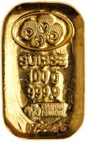 Switzerland. PAMP Suisse Gold Bar, 100 Grams. EF