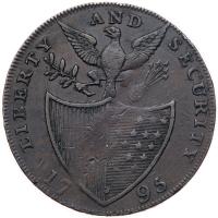 1795 Liberty & Security Â½ Cent Mule with Irish Â½ Penny VF30 - 2