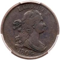 1804 Bust 1/2C. Crosslet 4, Stemless PCGS VF Details