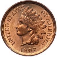 1907 Indian Head 1C PCGS MS63 RD