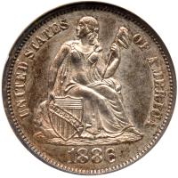 1886 Liberty Seated 10C NGC MS63