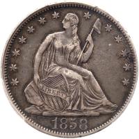 1858 Liberty Seated 50C PCGS EF40