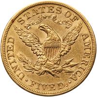 1905 $5 Liberty AU50 - 2