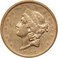 1861-S $20 Liberty NGC EF40