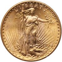 1924 $20 St. Gaudens PCGS MS62