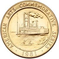 1981 1 ozt Gold Mark Twain Medal Brilliant Unc - 2