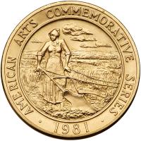 1981. Â½ ozt Gold Willa Cather Medal Brilliant Unc - 2