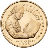 1993-W Bill of Rights Gem Proof $5 Gold