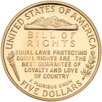1993-W Bill of Rights Gem Proof $5 Gold Coin - 2