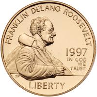 1997-W Franklin D. Roosevelt Commemorative Gem Proof $5 Gold Coin