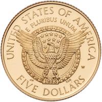 1997-W Franklin D. Roosevelt Commemorative Gem Proof $5 Gold Coin - 2