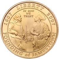 2007-W Jamestown Commemorative Gem Unc $5 Gold Coin