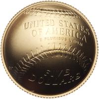 2014-W Baseball HOF Commemorative Gem Unc $5 Gold Coin - 2