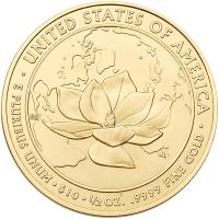 $10.00 2015-W. Jacqueline Kennedy Â½ oz Gold - 2