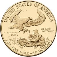 1990-P. $50.00 Gold American 1 ozt Proof Eagle - 2