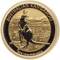 Australia. Kangaroo 25 Dollars Gold Coin, 2014 Choice Brilliant Unc - 2