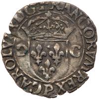 France. Douzain, 1591-P (Dijon) About VF