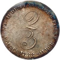 German States: Hanover. 2/3 Taler, 1833-A PCGS About Unc