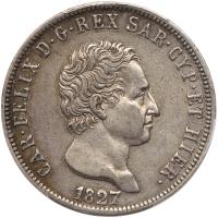 Italian States: Sardinia. 1827-P (Genoa) PCGS EF45