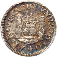 Mexico. Â½ Real, 1740-Mo MF PCGS AU53